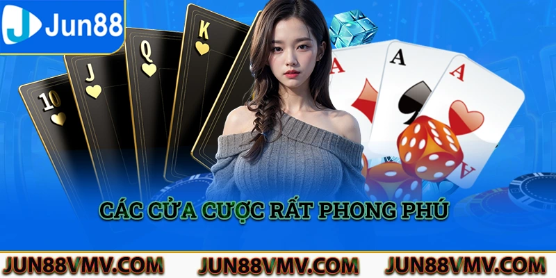 Các cửa cược rất phong phú của game